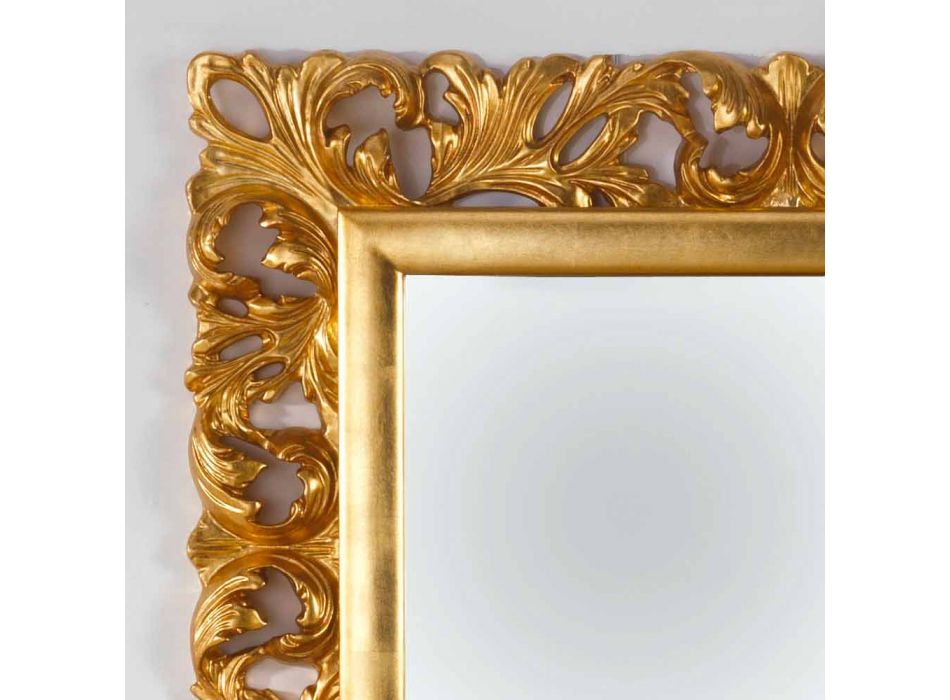 Espejo de pared de diseño final de la hoja de oro Gudin, 108x87 cm viadurini