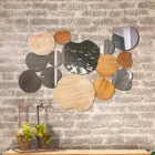 Espejo de pared de diseño moderno en madera y hierro - Ortensio viadurini