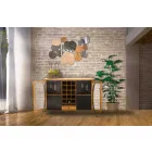 Espejo de pared de diseño moderno en madera y hierro - Ortensio viadurini