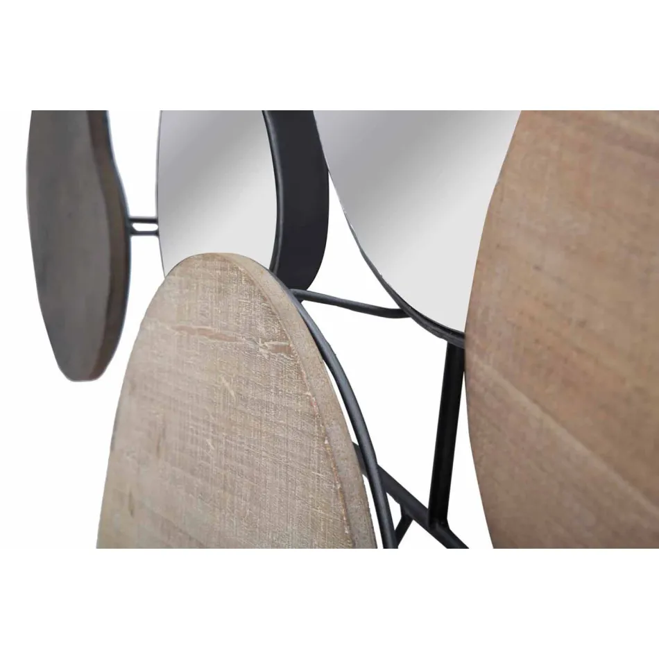 Espejo de pared de diseño moderno en madera y hierro - Ortensio viadurini