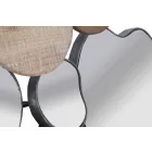 Espejo de pared de diseño moderno en madera y hierro - Ortensio viadurini
