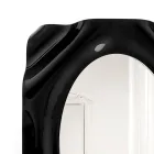 Espejo de pared Maelia de plexiglás negro con drapeado, fabricado en Italia. viadurini