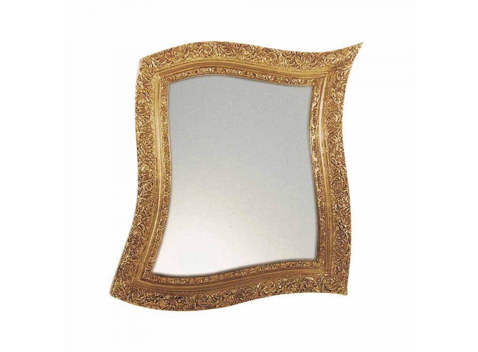 Espejo de pared de estilo barroco en hierro dorado y plateado Hecho en Italia - Rudi viadurini