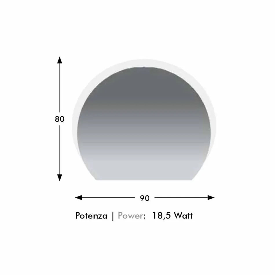 Espejo de pared moderno con detalle arenado y LED Made in Italy - Rialto viadurini