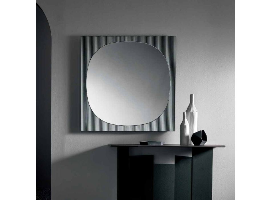 Espejo de pared cuadrado moderno color ahumado Hecho en Italia - Bandolero viadurini