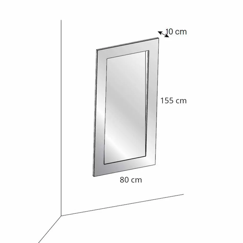 Espejo de pared rectangular con marco inclinado Hecho en Italia - Salamina viadurini