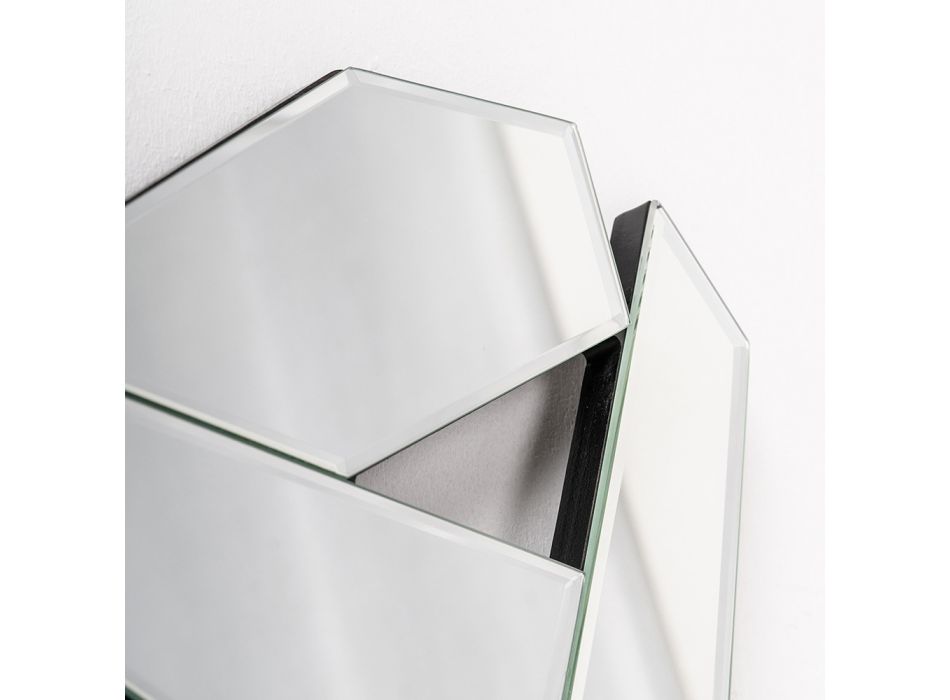 Espejo de pared con forma de vidrio de 110 cm con marco moderno - Nirdo viadurini