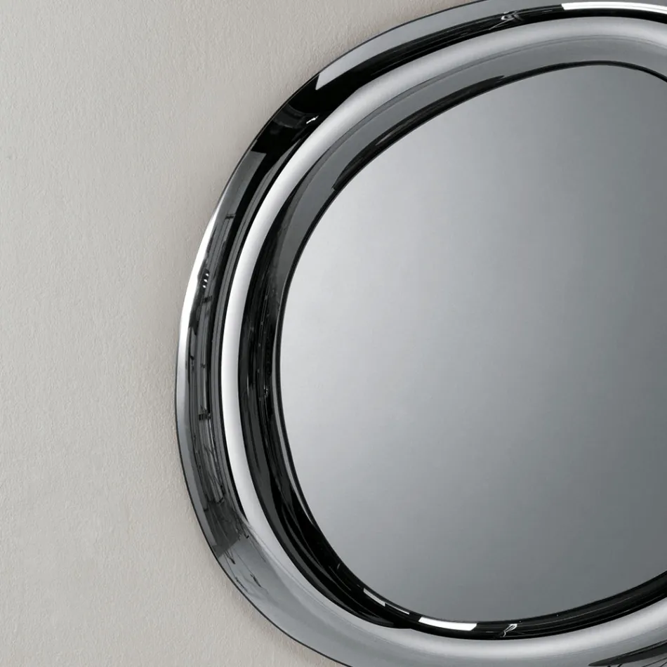 Espejo de pared con marco curvo, fabricado en Italia - Babila viadurini