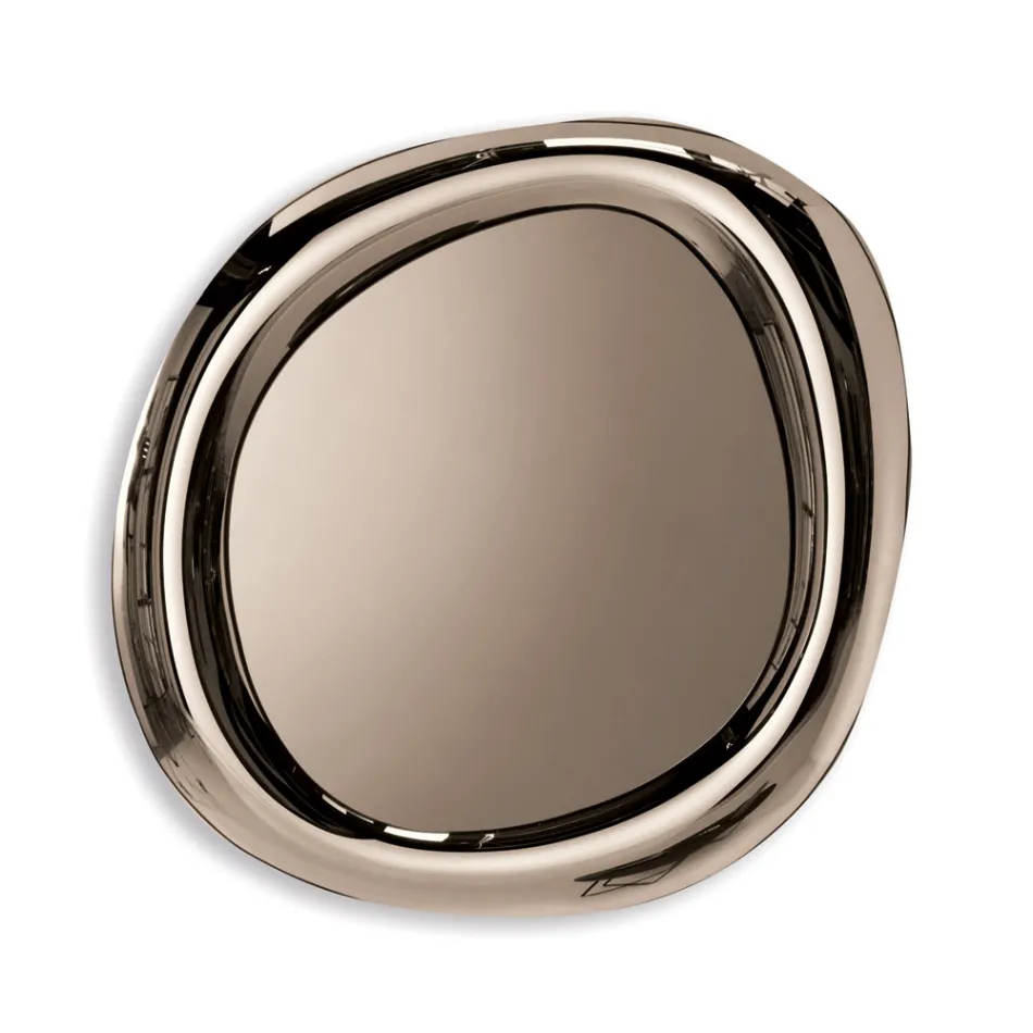 Espejo de pared con marco curvo, fabricado en Italia - Babila viadurini