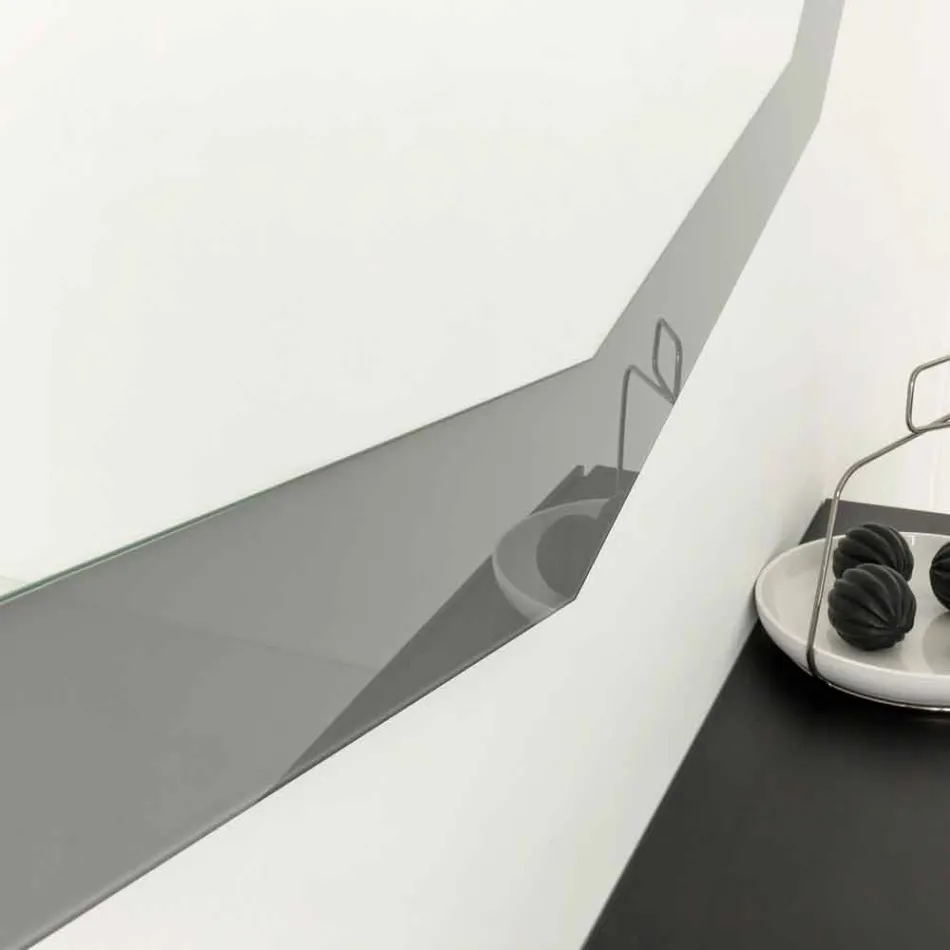 Espejo de pared en forma con marco de vidrio Made in Italy - Cloro viadurini