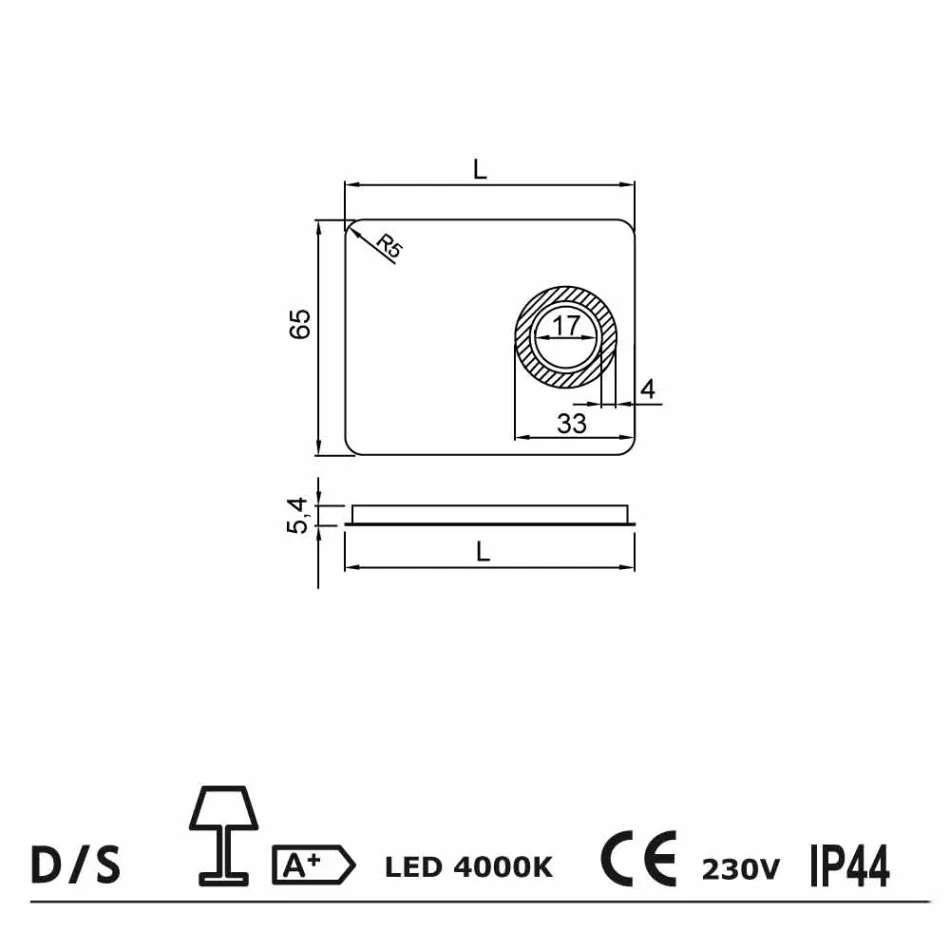 Espejo de aumento de diseño moderno, iluminación LED, Maren viadurini