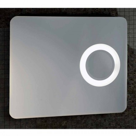 Espejo de aumento de diseño moderno, iluminación LED, Maren viadurini