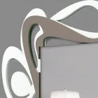 Espejo de pared decorativo grande de diseño moderno en blanco y cacao - Bocchio viadurini