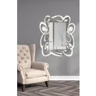 Espejo de pared decorativo grande de diseño moderno en blanco y cacao - Bocchio viadurini