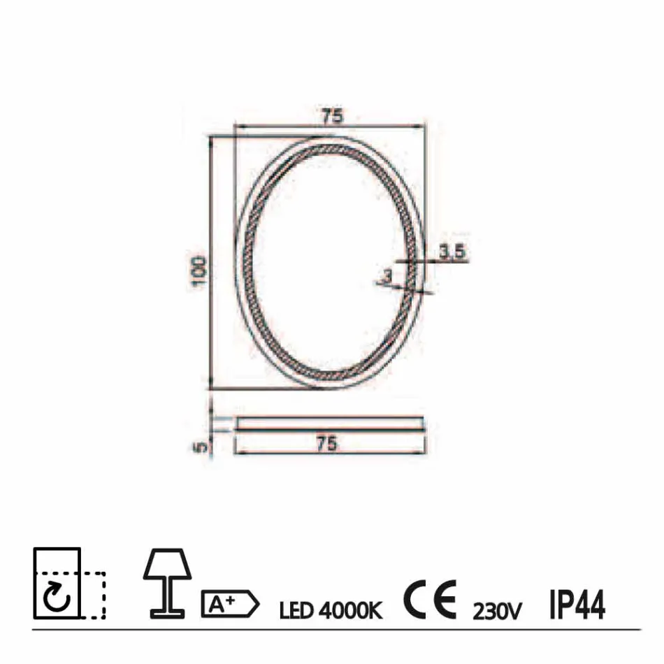 Espejo de diseño moderno con bañera de iluminación LED pura viadurini