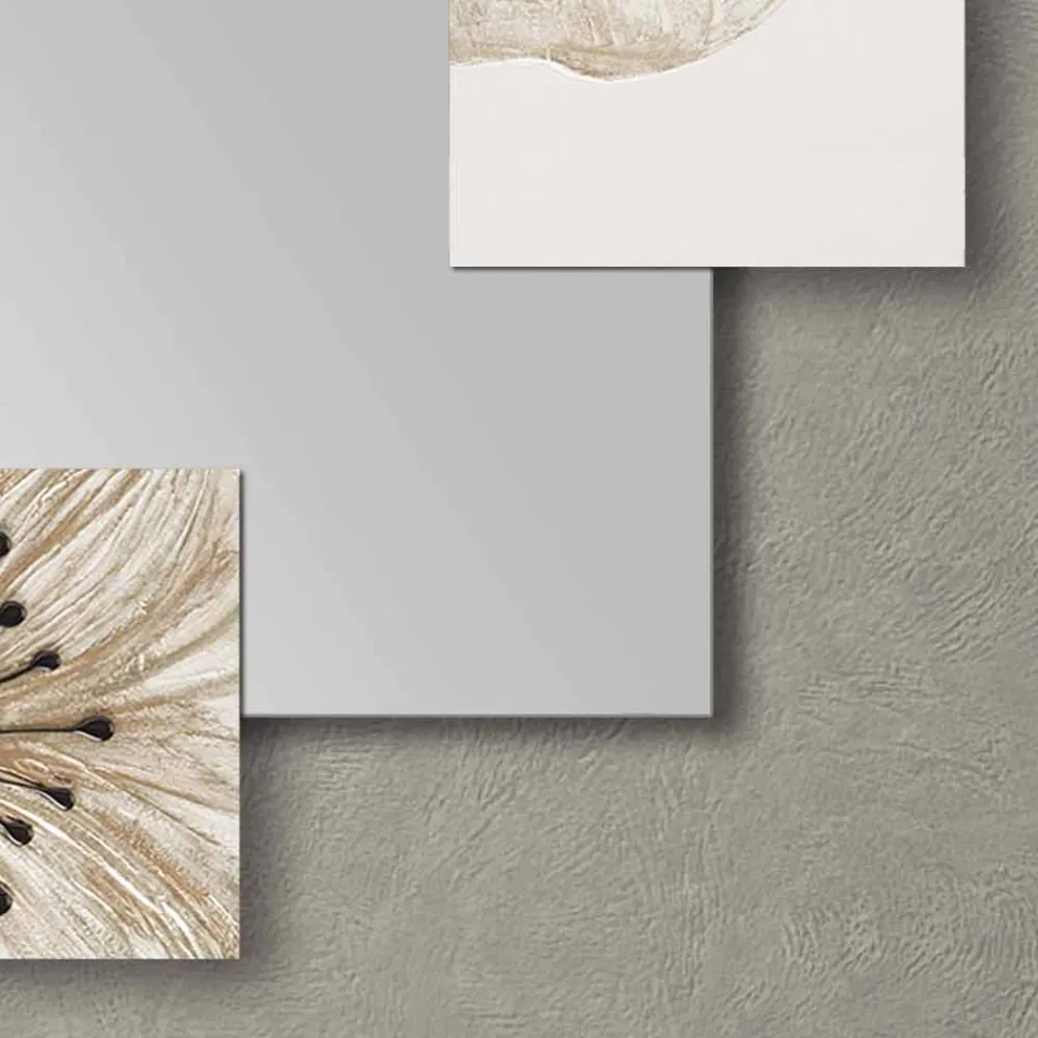Espejo de pared con doble elle hecho en Italia Diseño arenado viadurini