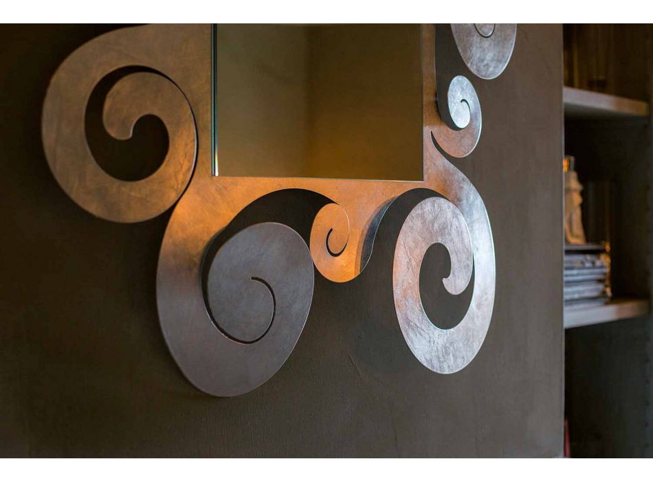 Espejo de hierro en forma de pared de diseño moderno hecho en Italia - Pacífico viadurini