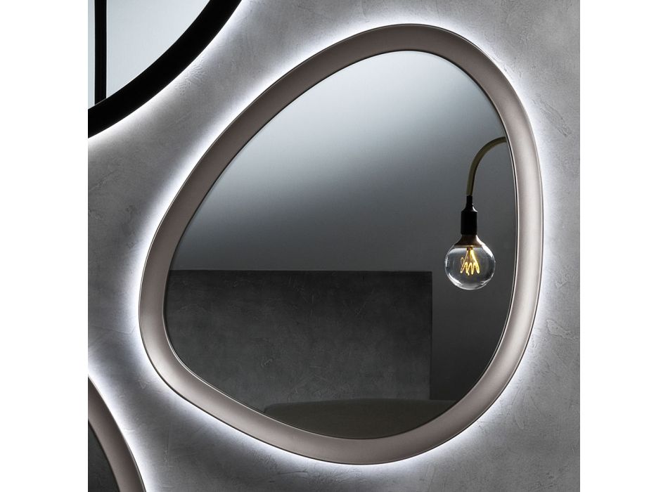 Espejo de forma irregular con retroiluminación fabricado en Italia - Ride viadurini