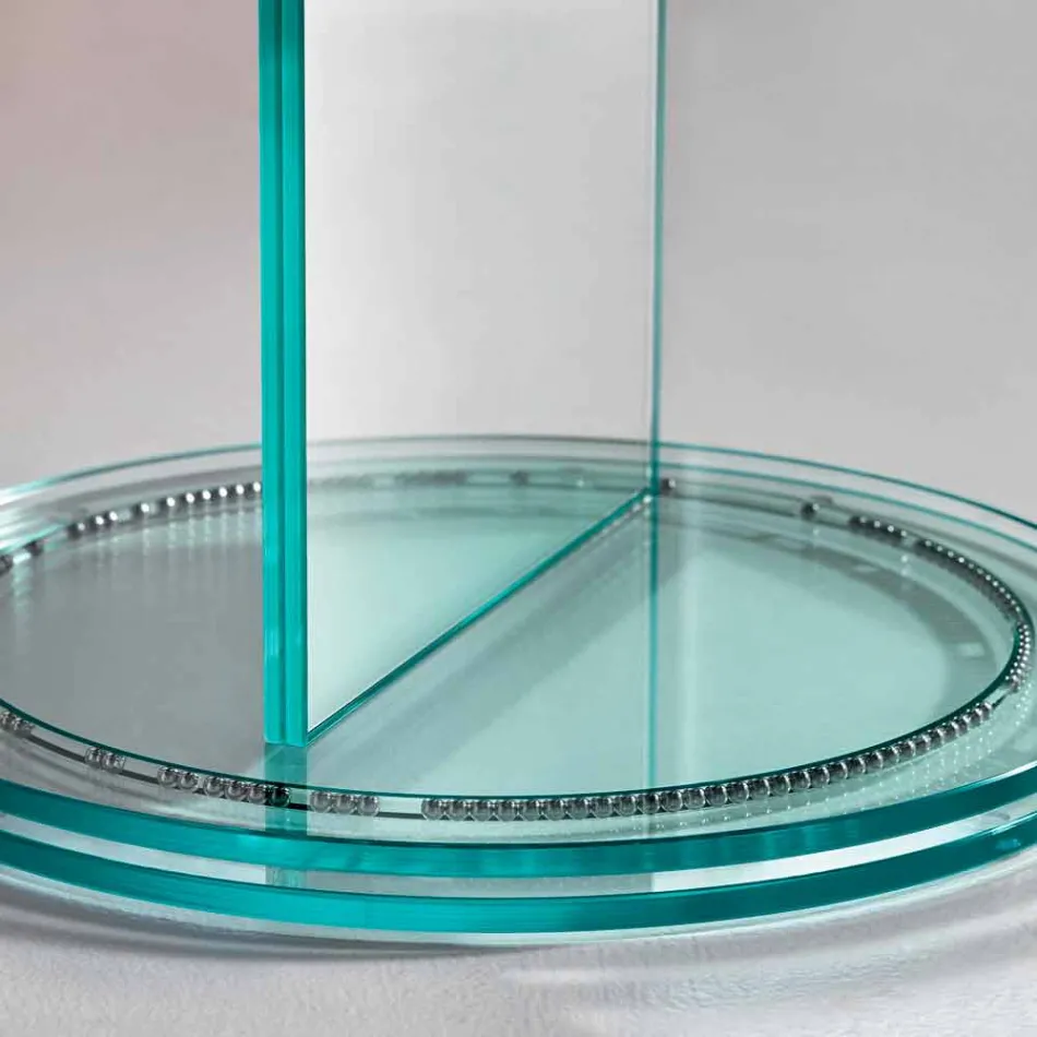 Espejo de pie de doble cara con base de vidrio de lujo Rontante - Gaudenzio viadurini