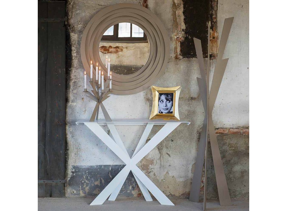 Espejo de pared circular moderno en hierro coloreado Hecho en Italia - Orégano viadurini