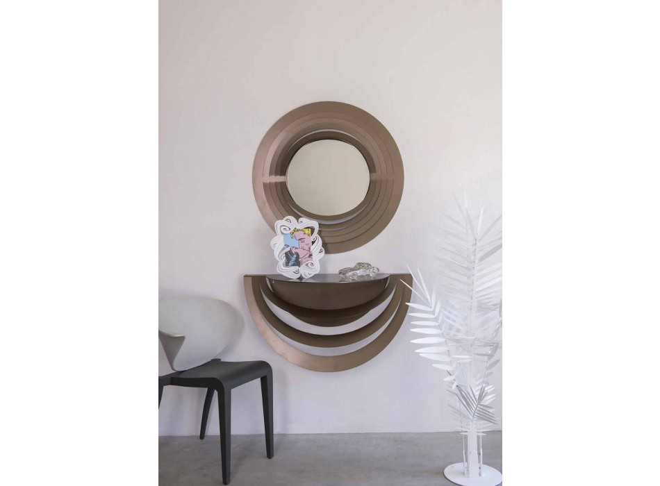 Espejo de pared circular moderno en hierro coloreado Hecho en Italia - Orégano viadurini