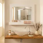 Espejo de pared horizontal de plexiglás con contenedor fabricado en Italia - Kiran viadurini
