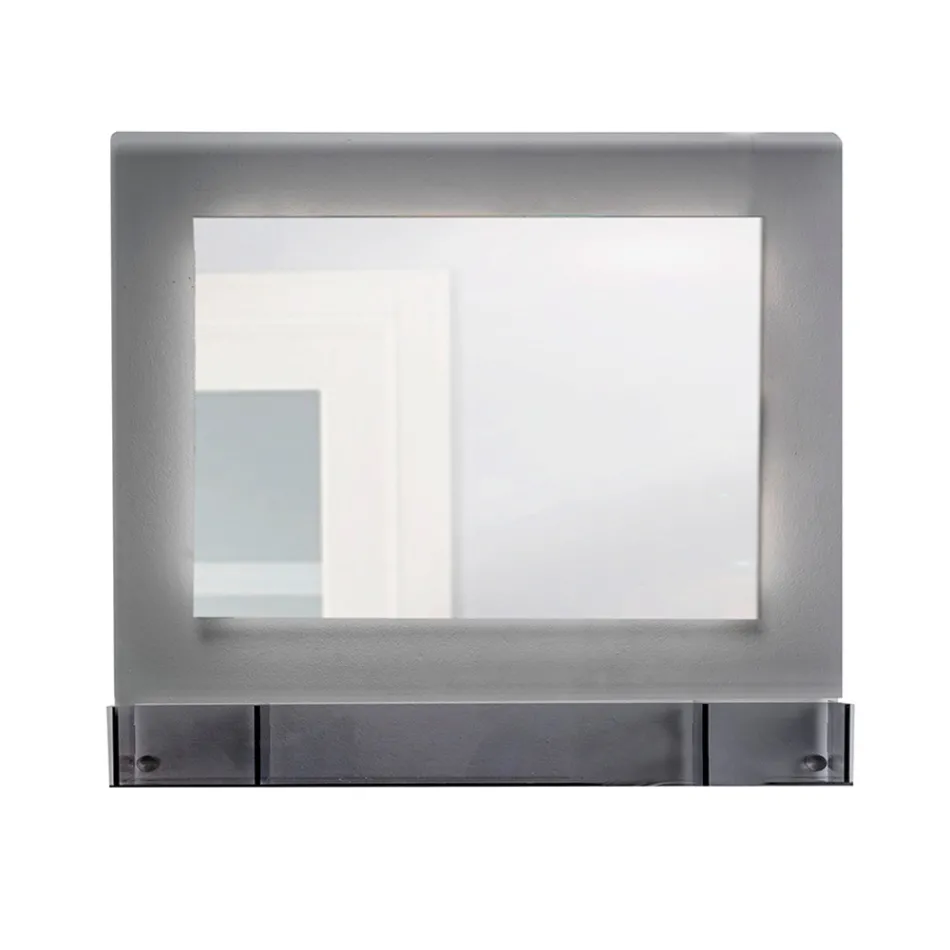 Espejo de pared horizontal de plexiglás con contenedor fabricado en Italia - Kiran viadurini
