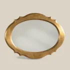 Espejo Oval con Marco de Madera Pan de Oro Made in Italy - Florence viadurini