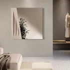 Espejo cuadrado con inserto pintado en dos colores, fabricado en Italia - Elion viadurini
