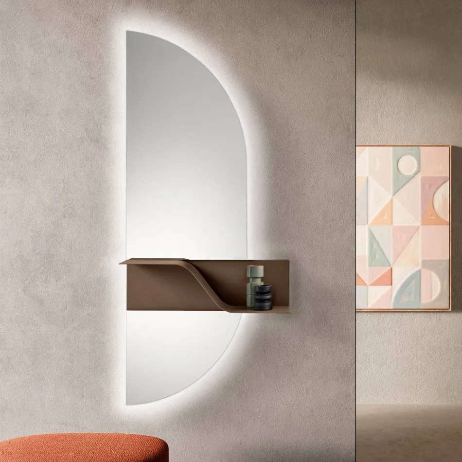 Espejo retroiluminado LED con borde pulido, fabricado en Italia - Kyra viadurini
