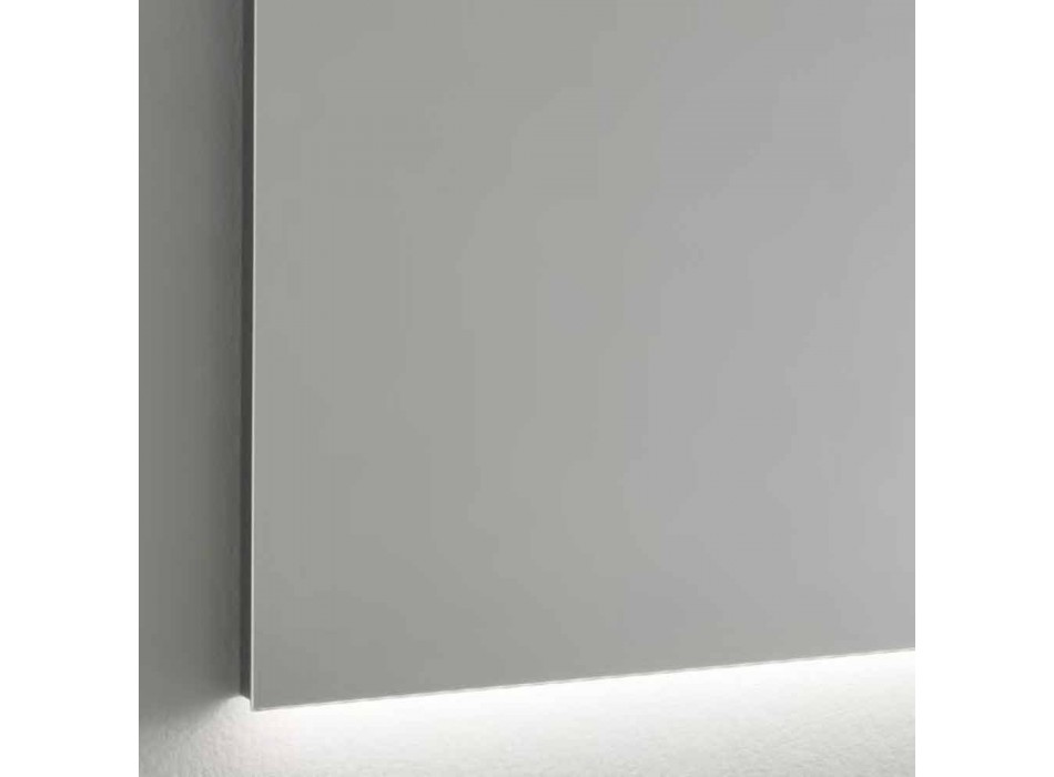 Espejo de pared retroiluminado con marco de acero Made in Italy - Tundra viadurini