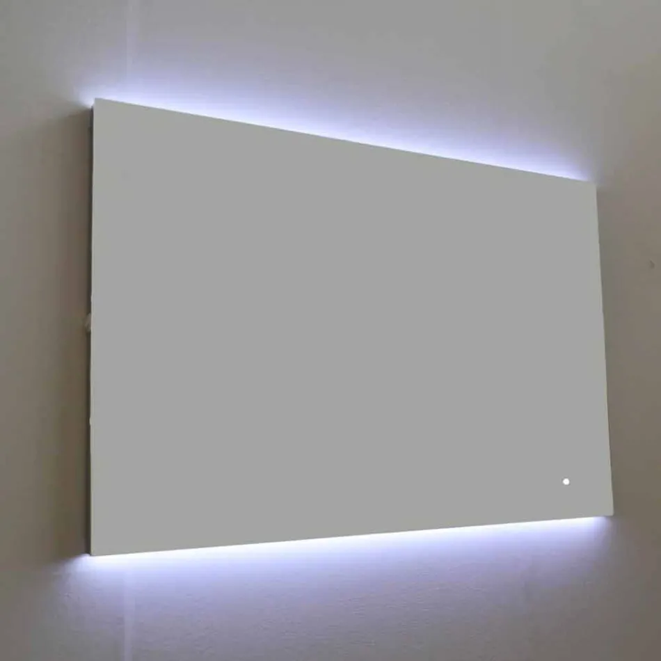 Espejo de pared retroiluminado con marco de acero Made in Italy - Tundra viadurini