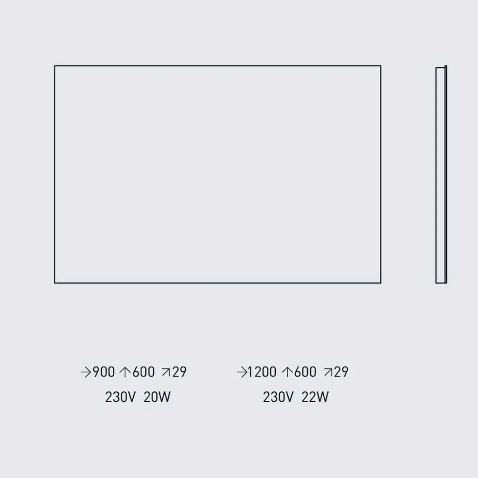 Espejo de pared retroiluminado con marco de acero Made in Italy - Tundra viadurini