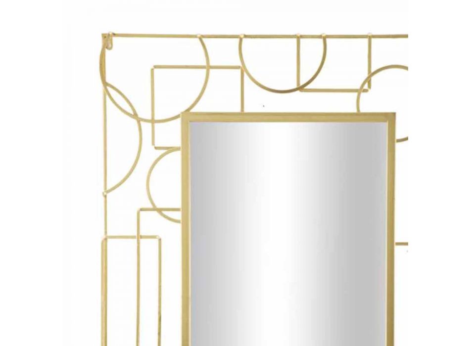Espejo de pared de hierro rectangular de diseño moderno - Plinio viadurini