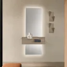 Espejo rectangular de cristal retroiluminado con LED. Fabricado en Italia - Solen viadurini