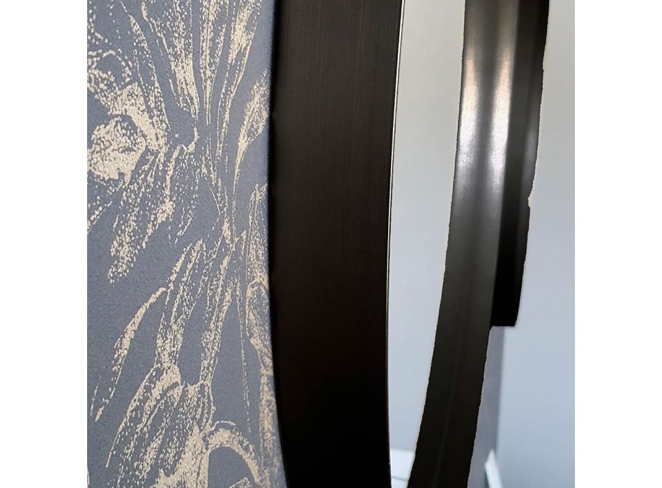 Espejo de pared redondo con marco de bronce, negro, platino o cobre - Renga viadurini