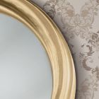 Espejo redondo con marco de madera dorada de lujo Made in Italy - Adelin viadurini