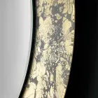 Espejo redondo con marco de vidrio decorado con hojas Made in Italy - Alisso viadurini