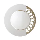 Espejo Redondo de Hierro con Decoración Lateral Made in Italy - Candado viadurini