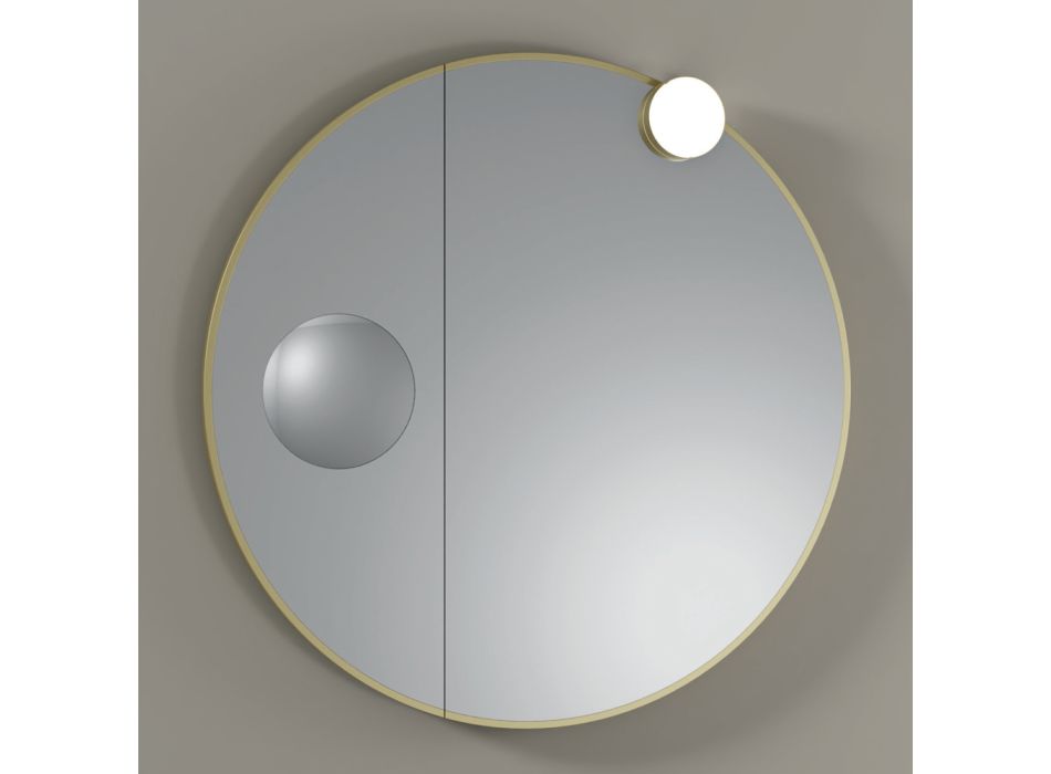Espejo redondo de madera y espejo de aumento Made in Italy - Marie viadurini