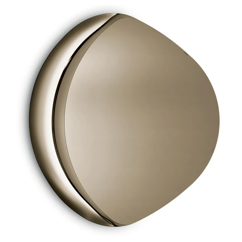 Espejo Abigaille con forma y semi-marco de cristal fusionado, fabricado en Italia. viadurini