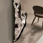 Espejo rectangular con inserto de cristal ondulado, fabricado en Italia - Adelasia viadurini