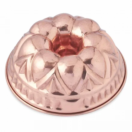 Moldes para pasteles redondos hechos a mano de cobre estañado con decoración - Gianandrea viadurini