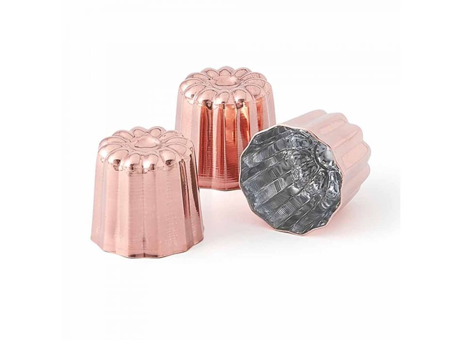 6 moldes para pastel de cobre estañado a mano de cobre estañado - Gianvito