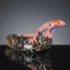 Figura en forma de lagarto sobre piedra en vidrio coloreado Made in Italy - Certola viadurini