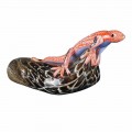 Estatua en forma de lagarto sobre piedra en vidrio coloreado Made in Italy - Certola
