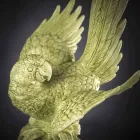 Figura de cerámica con forma de loro hecha a mano en Italia - Pagallo viadurini