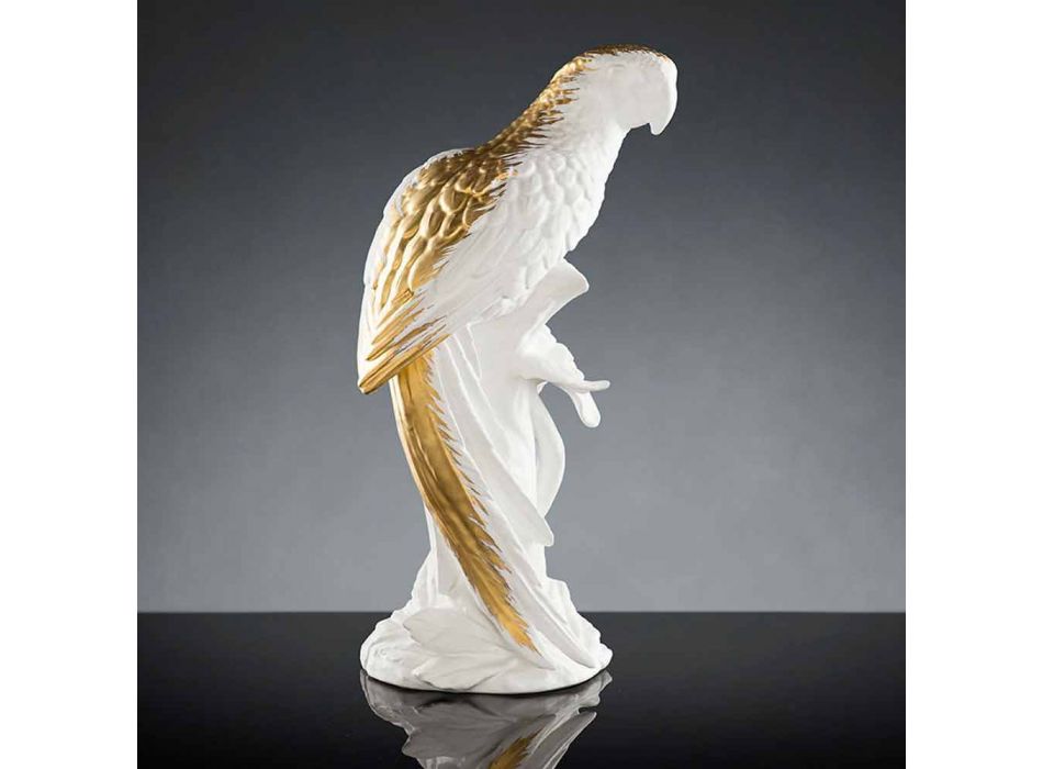 Figura de cerámica hecha a mano con forma de loro Made in Italy - Pagallo viadurini