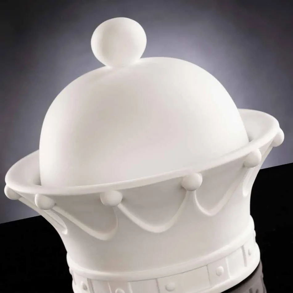 Figura decorativa en cerámica blanca hecha a mano en Italia - Reina viadurini