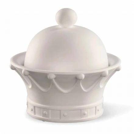 Figura decorativa en cerámica blanca hecha a mano en Italia - Reina viadurini